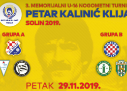 3.MEMORIJALNI NOGOMETNI TURNIR U-16 „PETAR KALINIĆ KLIJA“ SOLIN 2019. : 3. IZDANJE KLIJINOG MEMORIJALA UZ 4 EKIPE IZ INOZEMSTVA